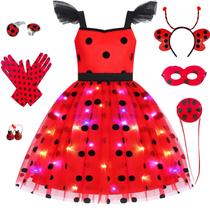 Fantasia Ladybug com LED para Meninas (3 a 14 anos) - SZ-TONDA