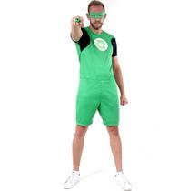 Fantasia Lanterna Verde Curto Adulto com Anel e Máscara - Liga da Justiça Fantasia Lanterna Verde Curto Adulto com Anel e Máscara - Liga da Justiça