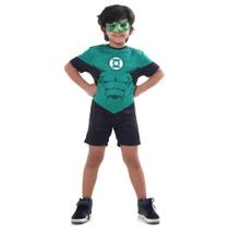 Fantasia Lanterna Verde Infantil Curta Liga da Justiça Licenciado Sulamericana 910285