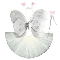 Fantasia LED Infantil Asinha Varinha Tiara Saia Borboleta Fantasia LED Infantil Asinha Varinha Tiara Saia Borboleta