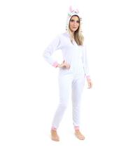 Fantasia Lhama Feminina Longa Com Capuz e Zíper