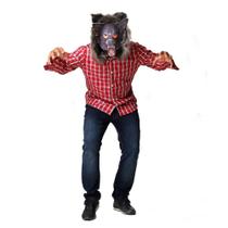 Fantasia Lobisomen Adulto Camisa e Máscara Lobo Mau Halloween