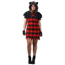 Fantasia Lobisomen Feminino Adulto Macacão Capuz Halloween Fantasia Lobisomen Feminino Adulto Macacão Capuz Halloween