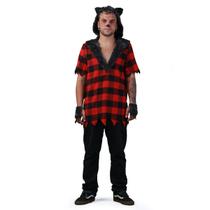 Fantasia Lobisomen Masculino Adulto Camisa Com Capuz Halloween Fantasia Lobisomen Masculino Adulto Camisa Com Capuz Halloween