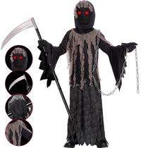 Fantasia Lomesion Reaper Phantom Halloween Kids com acessório