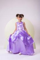 Fantasia Longa Princesa Belli Rapunzel Modelo 3 - Vestido Infantil