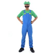 Fantasia Luigi Teen Masculino com Chapéu e Bigode