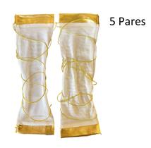 Fantasia Luvas De Grega Dourada Adulto Festas- Kit 5 pares