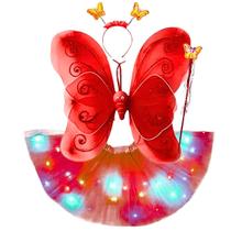 Fantasia Luxo Led Borboleta Saia Bailarina Com Tiara Vara Fantasia Luxo Led Borboleta Saia Bailarina Com Tiara Vara