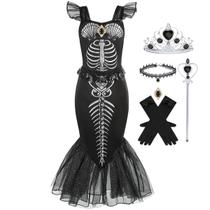 Fantasia Luzlen Girls Mermaid Skeleton 4-5T com acessórios
