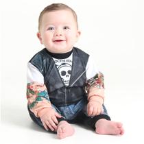 Fantasia Macacão Motoqueiro Bebê - Carnaval