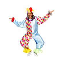 Fantasia Macacão Palhaço Longo Adulto Recreação Animação de Festa Halloween Carnaval Dia das Bruxas Noite Terror Zumbi