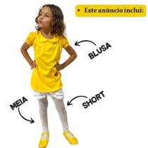 Fantasia Magali Com Meia Calça Cosplay Turma Da Mônica Tamanho:8 AnosCor:Amarelo