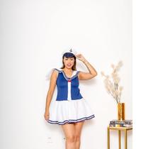 Fantasia Marinheira Adulto Vestido Capitã Comandante Feminina Carnaval Halloween Zumbi Terror Fantasia Marinheira Adulto Vestido Capitã Comandante Feminina Carnaval Halloween Zumbi Terror