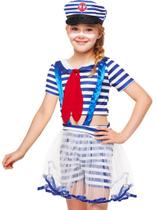 Fantasia Marinheira Infantil Menina Carnaval Roupa com Quepe Fantasia Marinheira Infantil Menina Carnaval Roupa com Quepe
