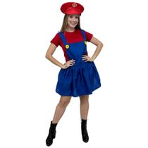 Fantasia Mario Bros Feminina Adulta Cosplay