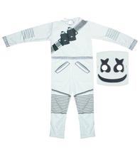 Fantasia MarshMallow DJ Infantil Com Máscara Fortnite de Halloween Fantasia MarshMallow DJ Infantil Com Máscara Fortnite de Halloween