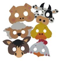 Fantasia Máscara Animais Fazendinha Kit Com 6 Un Fantasia Máscara Animais Fazendinha Kit Com 6 Un
