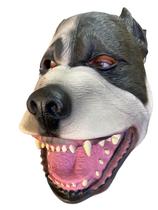 Fantasia Máscara Cachorro Pit Bull com dentes- De Látex