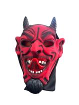 Fantasia Máscara de Diabo Lucifer língua pra fora Vermelho Fantasia Máscara de Diabo Lucifer língua pra fora Vermelho
