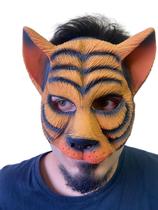 Fantasia Máscara de Tigre/ Tigresa de Látex metade do rosto - Lynx produções