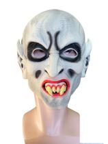 Fantasia Máscara de Vampiro cara branca com dentes festa