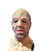 Fantasia Mascara de velho com barba cabelo de látex realista