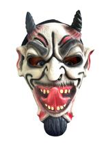 Fantasia Máscara Diabo Lucifer com língua pra fora e chifres