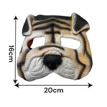 Fantasia Máscara Dog Cachorro Buldog Metade do rosto Látex