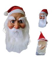 Fantasia Máscara Látex Papai Noel c/ Olhos Azuis Gorro Barba