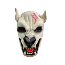 Fantasia Mascara Lobisomem Branco com capuz assustado-