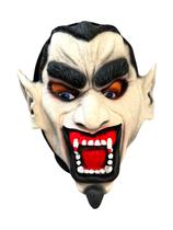 Fantasia Máscara Vampiro de Látex Raivoso com capuz p/ festa