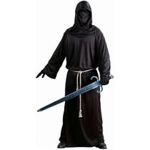 Fantasia Masculina Adulta Halloween Terror Cavaleiro Medieval da Escuridão sem Face Tunica Preta Morte Ceifador Frade Fantasia Masculina Adulta Halloween Terror Cavaleiro Medieval da Escuridão sem Face Tunica Preta Morte Ceifador Frade