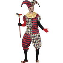 Fantasia Masculina Halloween Palhaço Assassino Super Luxo Com Chapeu Bobo da Corte Fantasia Masculina Halloween Palhaço Assassino Super Luxo Com Chapeu Bobo da Corte