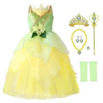 Fantasia MDYCW Princess Tiana Fairy para meninas 8-9T Halloween