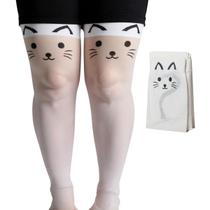 Fantasia Meia gatinha com rabinho 7/8 adulto até o joelho Fantasia Meia gatinha com rabinho 7/8 adulto até o joelho