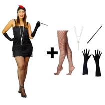 Fantasia Melindrosa Completa Kit Melindrosa Cabaret Anos 60 Pinup Brilhantina Gangster Carnaval Bloquinho