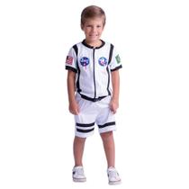 Fantasia menino astronauta shorts e camiseta muvilê