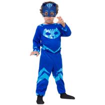 Fantasia Menino Gato Infantil Pj Masks Longa com Máscara