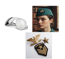 Fantasia Militar Exército Boina Abotoaduras Óculos - 5 Pçs Cor:VerdeTamanho:Único Fantasia Militar Exército Boina Abotoaduras Óculos - 5 Pçs Cor:VerdeTamanho:Único