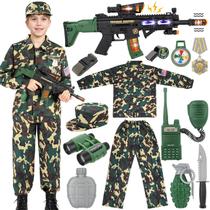 Fantasia Militar Infantil GIFTINBOX para Meninos (8-10 anos) - Com Brinquedos