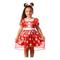 Fantasia Minnie Infantil Clássica Vestido Vermelho