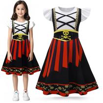 Fantasia Mizzuco Pirate Vestido para meninas de 2 a 3 anos Fantasia Mizzuco Pirate Vestido para meninas de 2 a 3 anos
