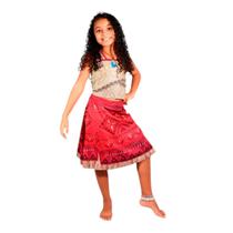 Fantasia Moana 2 Infantil com Colar Licenciada Roupa Princesa Moana Super Mágia 103SM