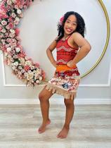 Fantasia Moana com Colar e Cinto - Faixa para Festas Infantis