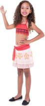 Fantasia Moana Regata Princesa Disney Top + Saia Infantil