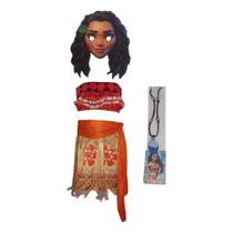 Fantasia Moana sem alça Com Colar E Máscara 3d E.v.a