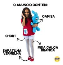 Fantasia Mônica Com Meia Calça Vestido E Sapatilha Tamanho:M InfantilCor:Vermelho