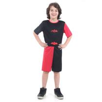 Fantasia Morceguinho Infantil Halloween Preto e Vermelho
