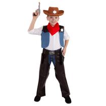 Fantasia Morph Boys Cowboy Wild West com chapéu e colete de 3-4 anos